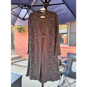 Dress outfit long sleeve sz 52 Kyrgyzstan sleeveless vest dress dark gray